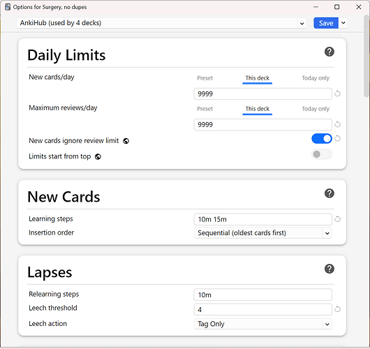 Screenshot anki limits