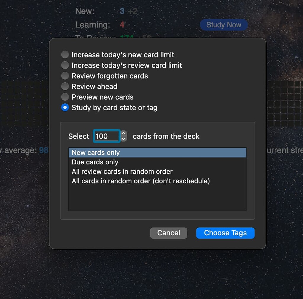 Custom study option crashing only on AnKing Step Deck V12 