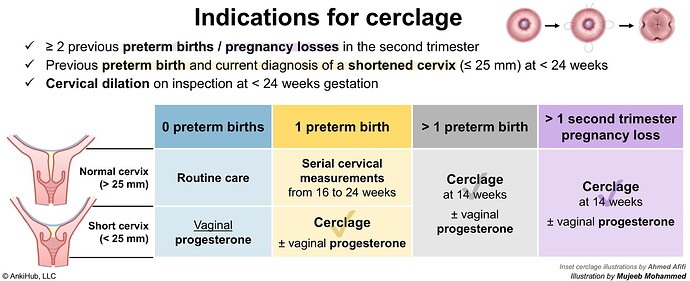 Indications for cerclage