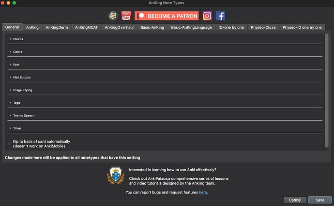 The AnKing note types add-on